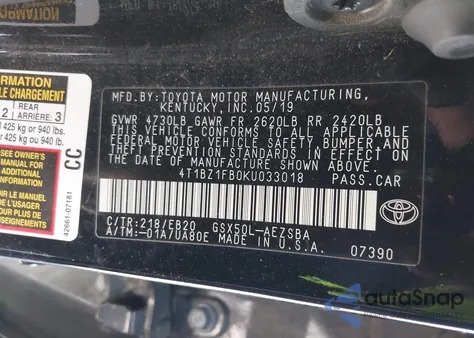 2019 Toyota Avalon Touring from USA, damaged, VIN 4T1BZ1FB0KU033018